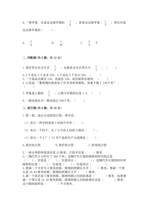 小学数学六年级上册期末测试卷及完整答案【必刷】.docx