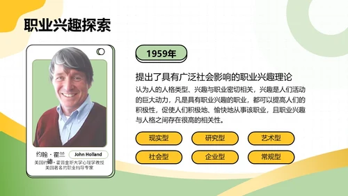 黄绿双色卡通插画学校教育培训职业探索PPT模板职业规划