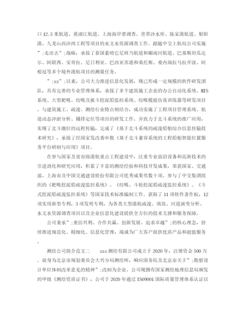 精编之测绘公司简介怎么写参考范文.docx