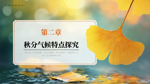 橙色中国风二十四节气秋分节气PPT模板