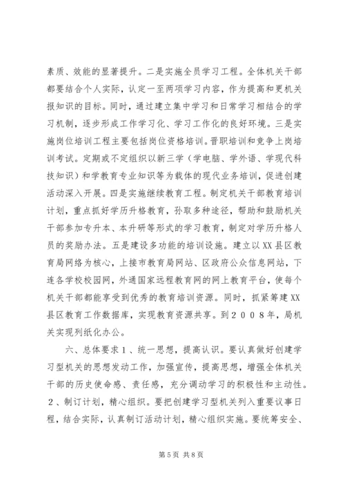 关于创建学习型机关的实施意见 (7).docx