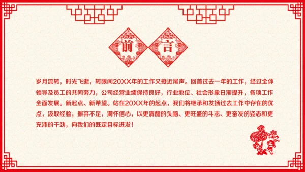 剪纸风春节贺岁过大年通用PPT模板
