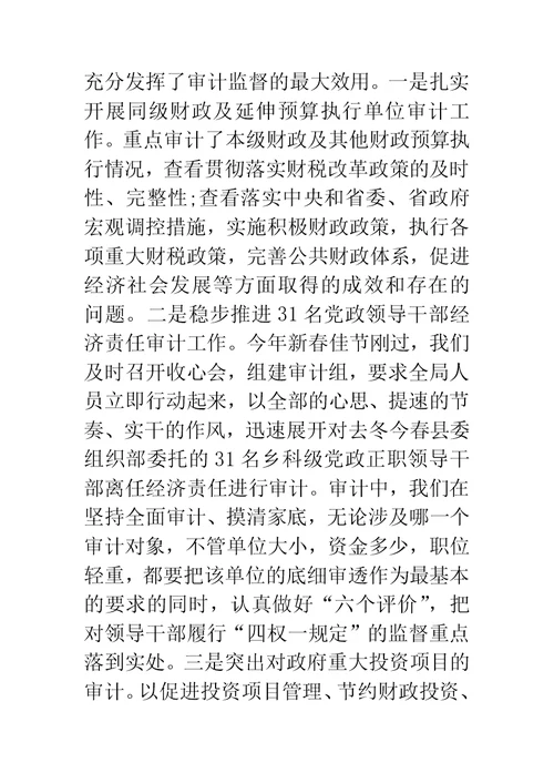 审计局党委书记述职报告