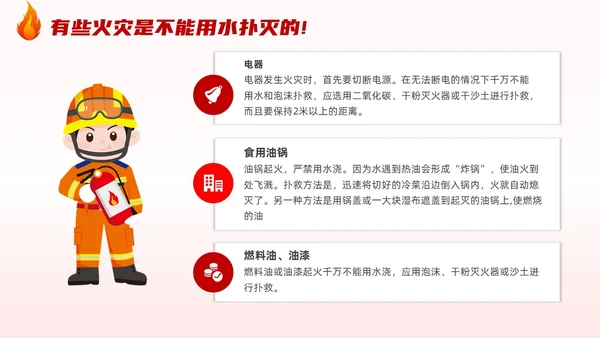 插画风厨房消防安全培训居家安全厨房着火PPT课件