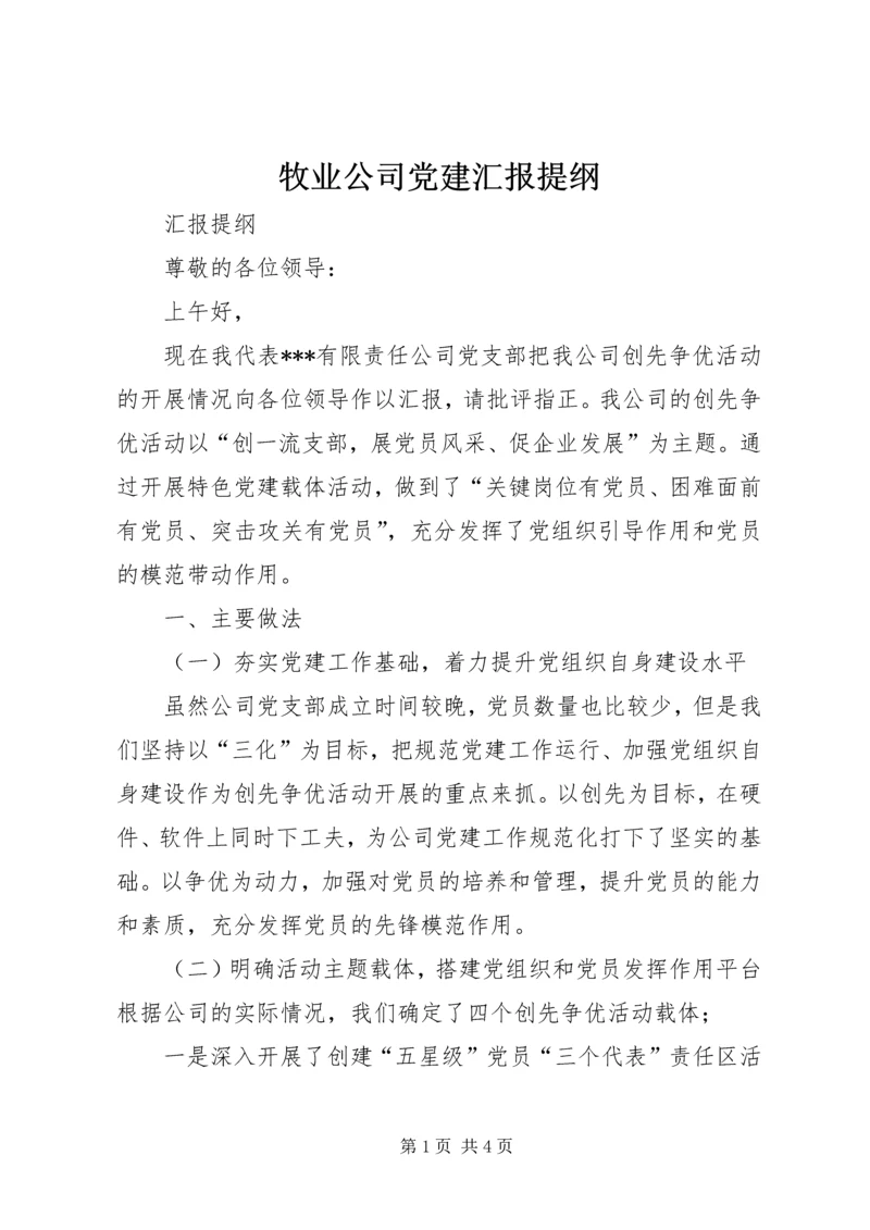 牧业公司党建汇报提纲.docx