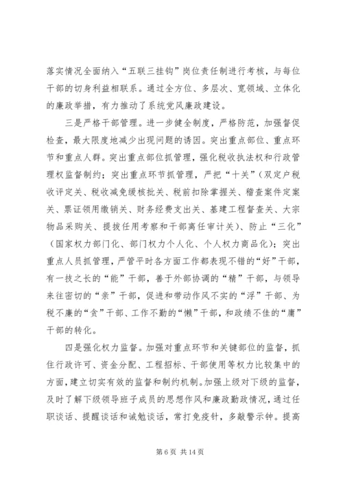 市地税局党风廉政建设工作情况汇报.docx