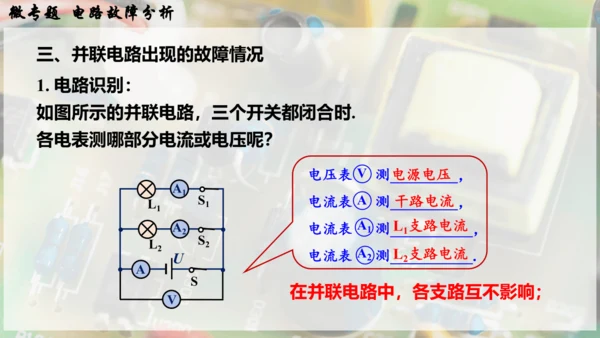 人教版 初中物理 九年级全册 第十六章 电压   电阻 微专题  电路故障分析课件（33页ppt）