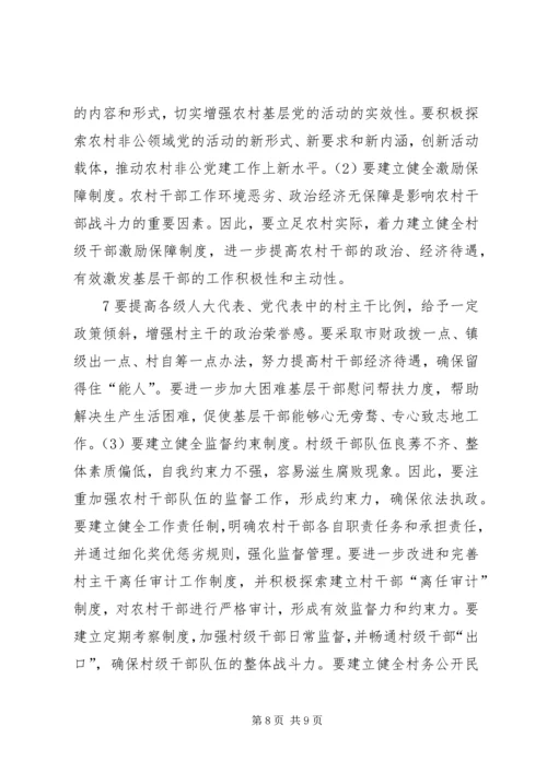 关于加强农村基层党组织建设的几点思考.docx