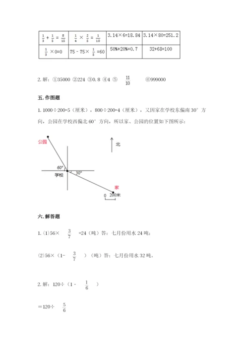 人教版六年级上册数学期中测试卷精品【全优】.docx