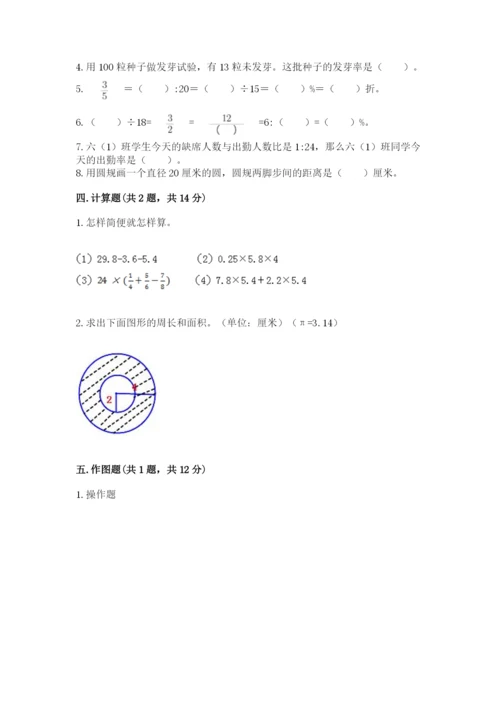 2022人教版六年级上册数学期末卷及参考答案【突破训练】.docx
