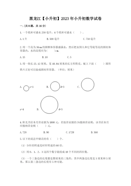 黑龙江【小升初】2023年小升初数学试卷（全优）.docx