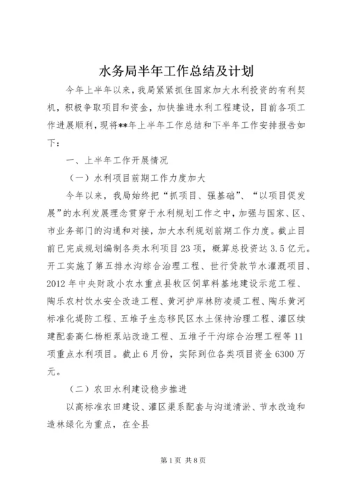 水务局半年工作总结及计划 (2).docx