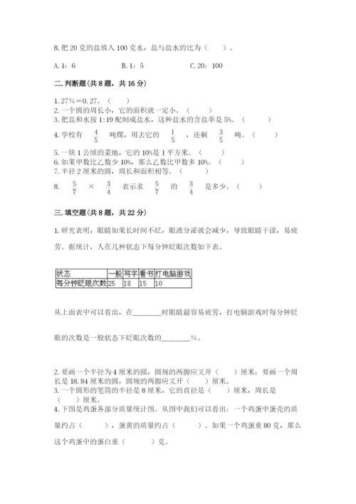 人教版数学六年级上册期末考试卷附答案解析.docx