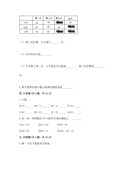 人教版二年级上册数学期中测试卷【能力提升】.docx