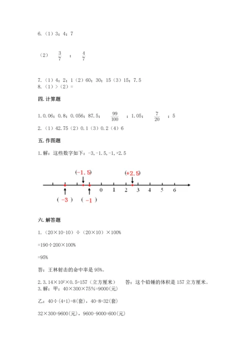 小学数学毕业测试卷精品【实用】.docx