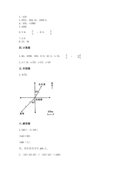 人教版六年级下册数学期末测试卷精品加答案.docx