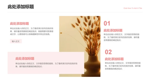粉色画册风格清新通用PPT演示模板