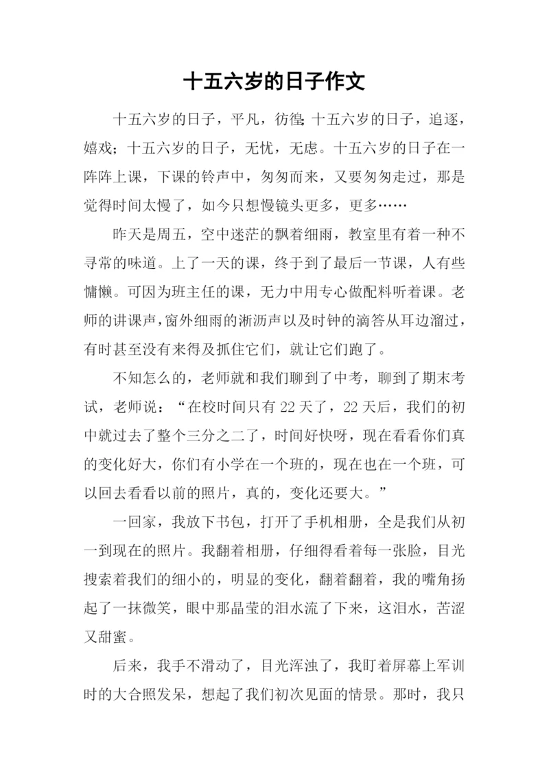 十五六岁的日子作文.docx