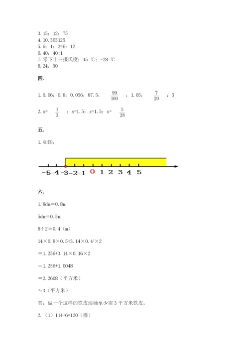 人教版六年级数学下学期期末测试题及完整答案【典优】.docx