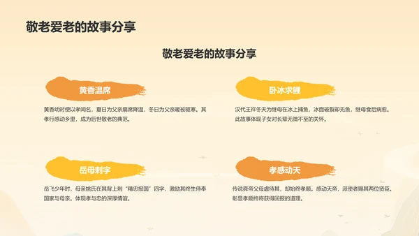 橙色复古风重阳敬老课件PPT模板