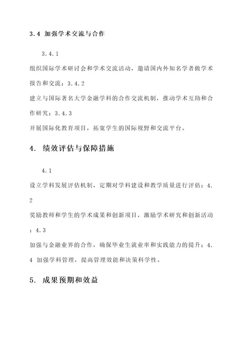 现代金融学科建设方案