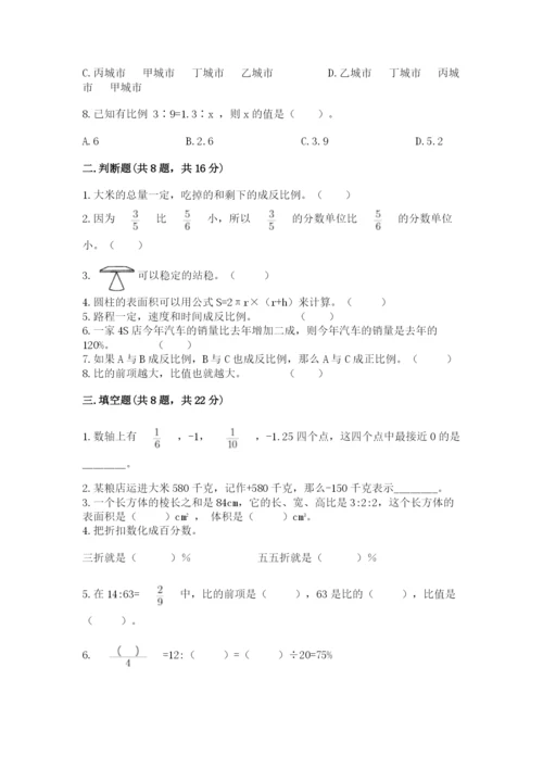 沪教版数学六年级下册期末检测试题含答案（研优卷）.docx