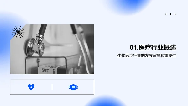 蓝色商务现代医疗行业展望与挑战PPT模板