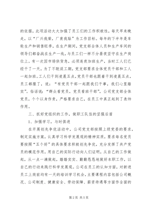 人力资源有限公司党总支部书记述职报告.docx