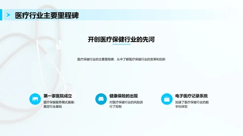 蓝色商务现代医疗保健行业年终总结PPT模板