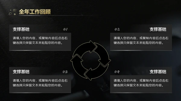 黑色实力年终总结写字楼通用PPT模板