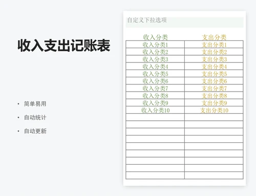 收入支出记账表