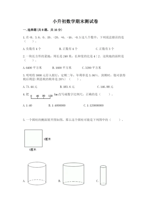 小升初数学期末测试卷（巩固）.docx
