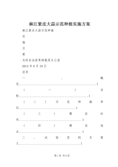 麻江紫皮大蒜示范种植实施方案.docx