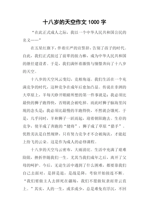 十八岁的天空作文1000字.docx