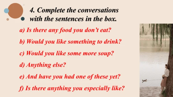 Module 6 Eating together Unit 3 Language in use  课