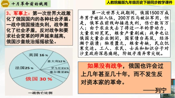 【新课标?新理念】人教部编版九年级历史下册 第9课  列宁与十月革命（同步课件）