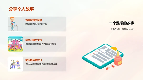 培养感恩意识PPT模板