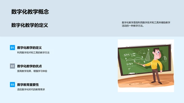 数字教学提效报告PPT模板