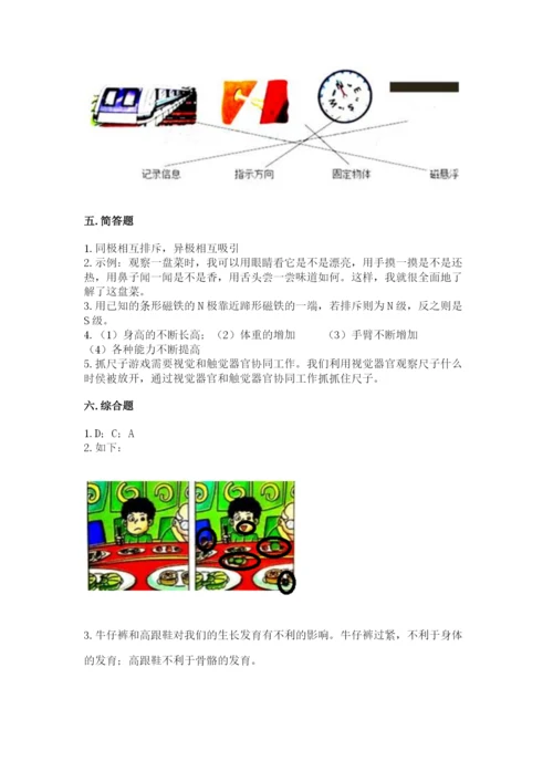教科版二年级下册科学期末测试卷（历年真题）word版.docx