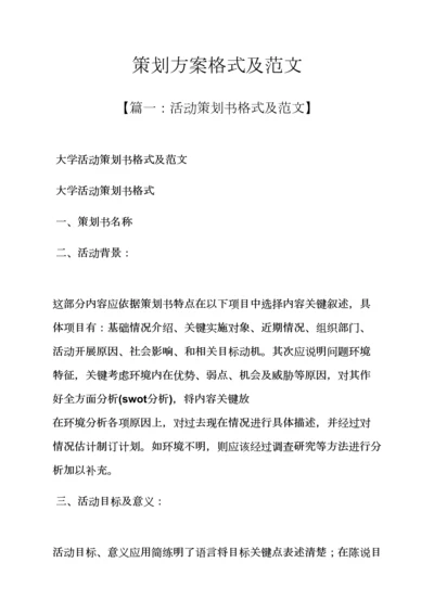 专业策划专项方案格式及范文.docx