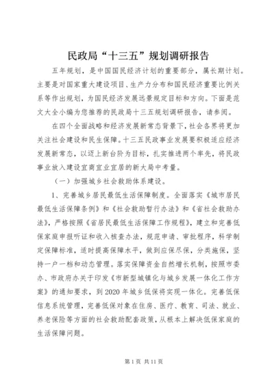 民政局“十三五”规划调研报告 (2).docx