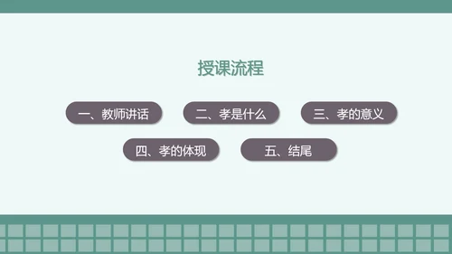 卡通传统美德-孝顺教育班会PPT模板
