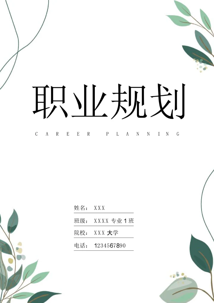 简约风大学生职业生涯规划书