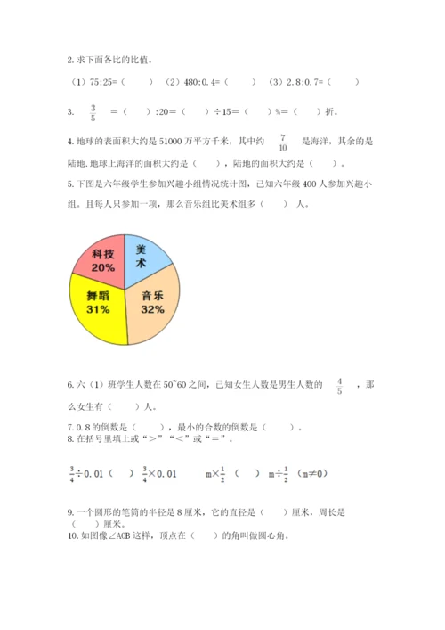 人教版六年级上册数学期末测试卷附答案【黄金题型】.docx