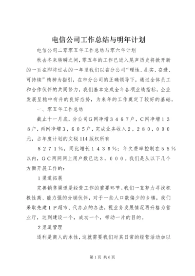 电信公司工作总结与明年计划.docx