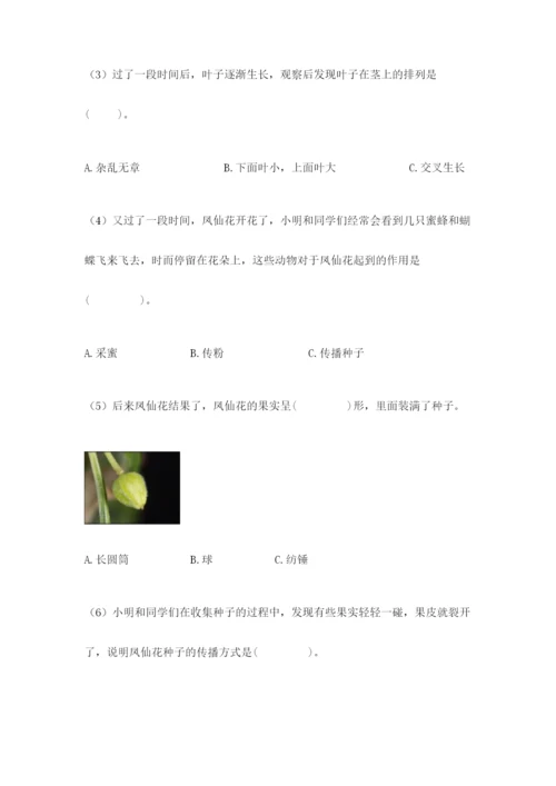 教科版科学四年级下册第一单元《植物的生长变化》测试卷精品（名师系列）.docx