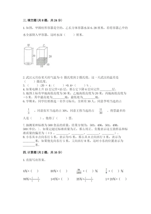 小学六年级下册数学期末卷及参考答案（典型题）.docx