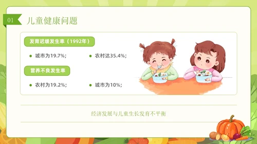 绿色简约风儿童膳食营养健康饮食知识培训PPT