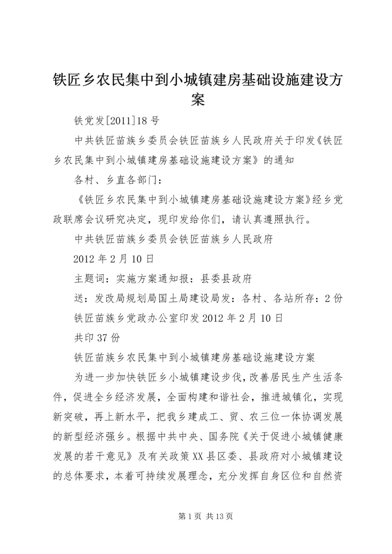 铁匠乡农民集中到小城镇建房基础设施建设方案.docx