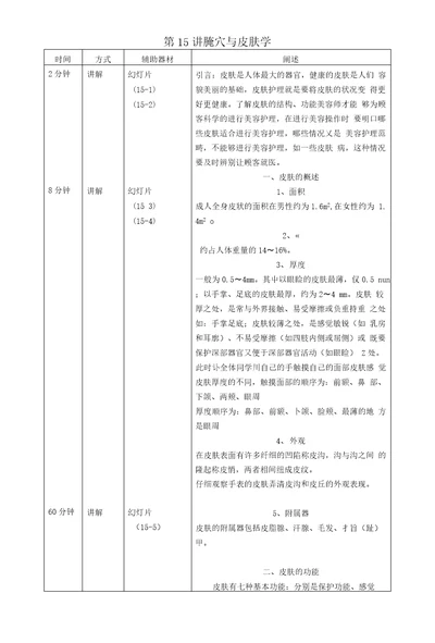 美容护理基础第15讲腧穴与皮肤学